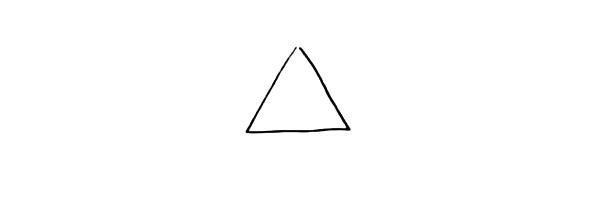 第一步:首先画出一个三角形。