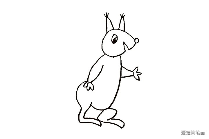 8.画出松鼠的两条腿注意线条的变化。