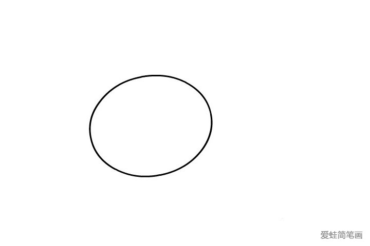 1.先画出一个圆形，作为兔子的圆脑袋