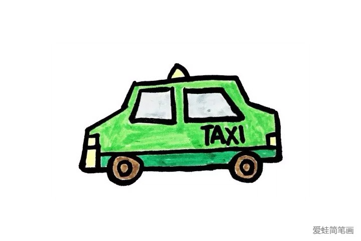 出租车简笔画怎么画