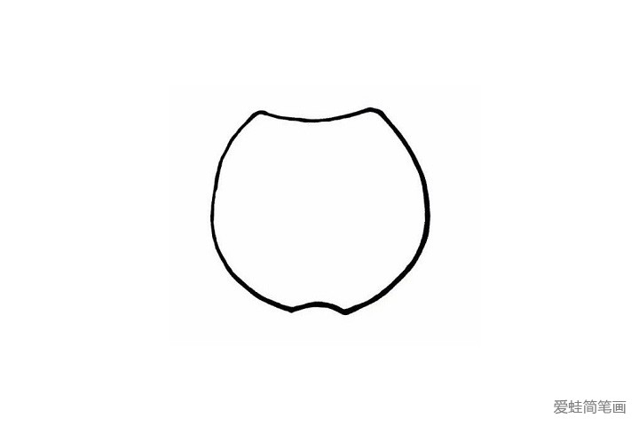 1.首先我们先画出苹果圆圆的轮廓，要注意线条的变化呦！