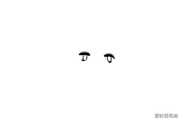1.先画出他两只大大的眼睛。