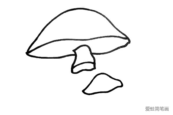 第四步.接着在右下方画上一个小蘑菇.注意小蘑菇的位置。
