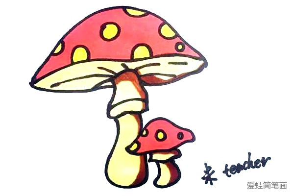 可爱蘑菇怎么画