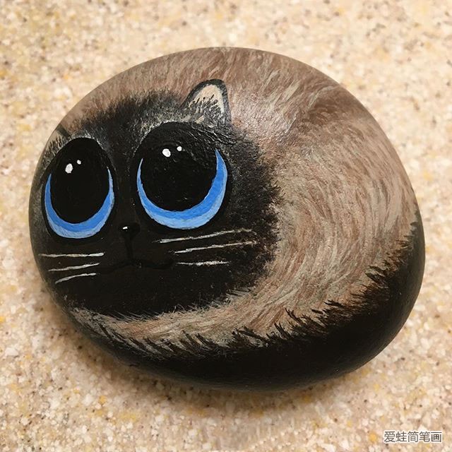 猫咪石头画
