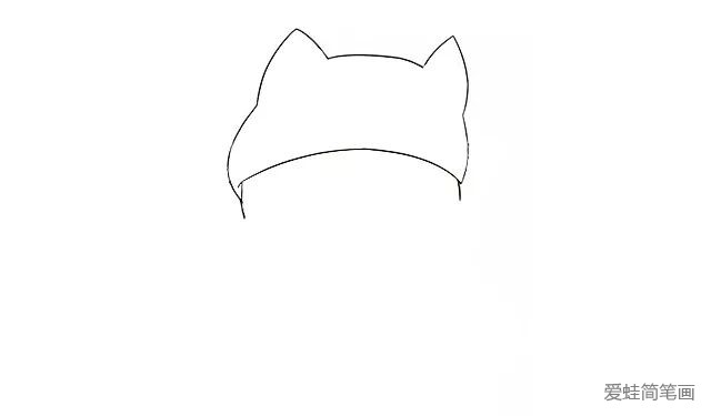 1.首先画出玻尿酸鸭头上戴的猫咪帽子， 再画出它的太阳穴部位。