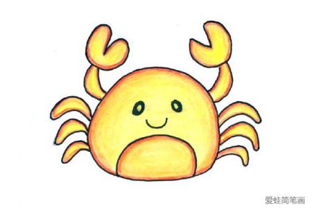 画一只可爱的小螃蟹简笔画