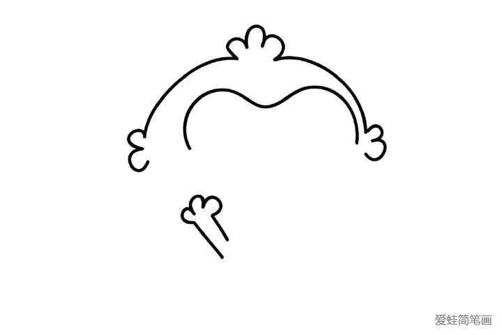 3.画小猴子的脸部轮廓和一只手