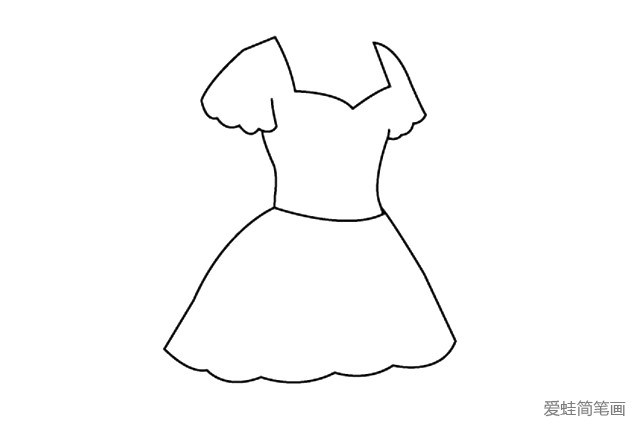 4.画出第一层裙摆。