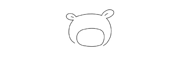 2.接着画大大的猪鼻子轮廓。
