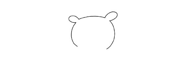 1.先画小猪的头部轮廓。