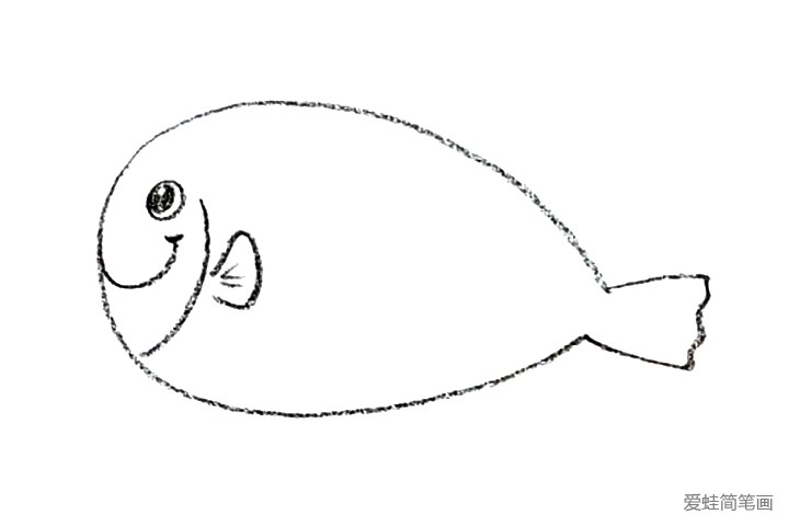 2.画出它的眼睛、嘴巴和鱼鳍。