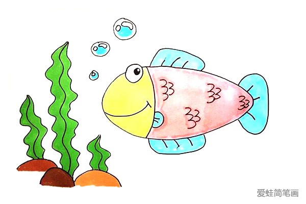 海草和小鱼怎么画