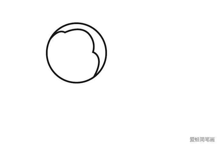 1.先画一个圆圈，勾勒蜜蜂的轮廓。