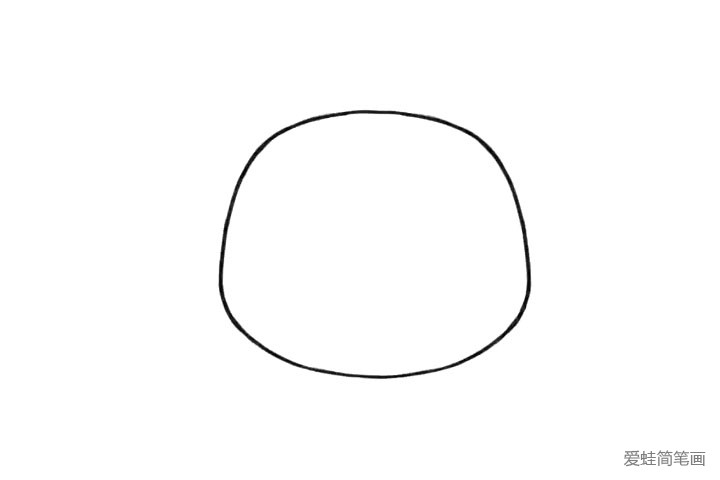 1.画一个圆，作为小熊的头部轮廓。