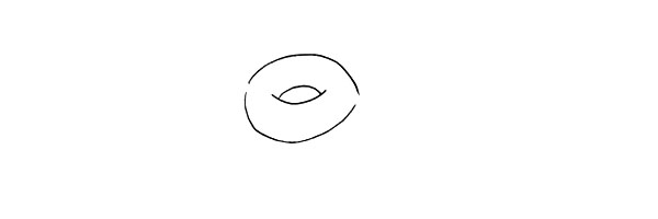 第三步.向外画出一圈甜甜圈的外部轮廓。