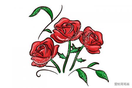 情人节来画玫瑰花