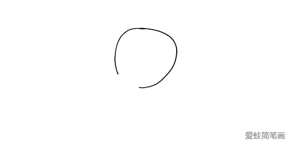 1.首先画出图图的头部.一个倾斜的椭圆形.下方留出缺口。