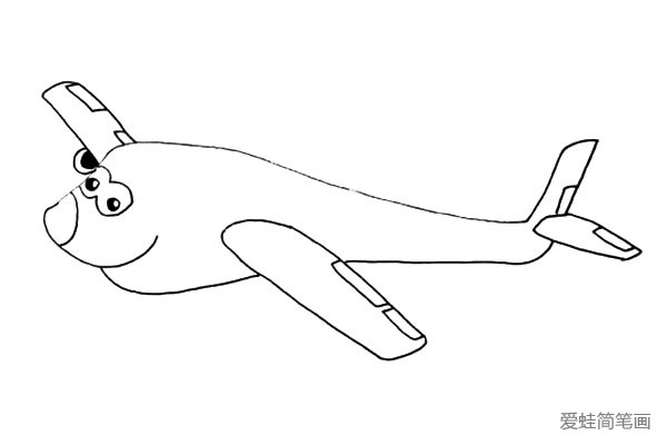 6.画出飞机的尾部和尾翼.仔细观察位置。