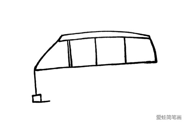 4.接着把车头的位置和车灯给画出来。