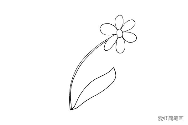 4.然后用曲线勾落出太阳花的叶子.注意它的形状变化。