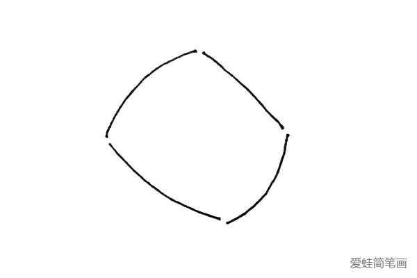 1.先画上一个有缺口的四方形。