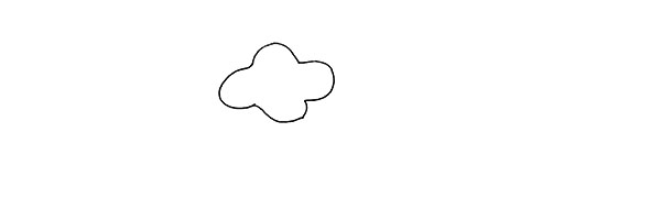 1.首先画出牵牛花的花瓣.像一片云朵。