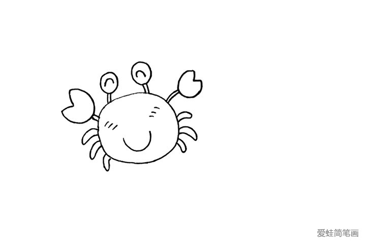 5.接着我们画出螃蟹的腿部。
