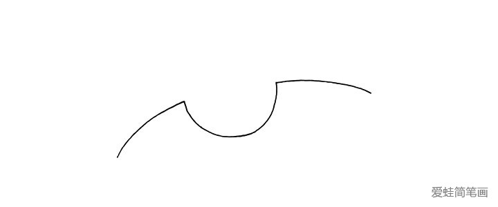 1.首先画一条凹形的曲线.作为机身的上半部分。