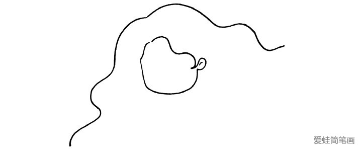 1.画美人鱼的头发和脸部轮廓。