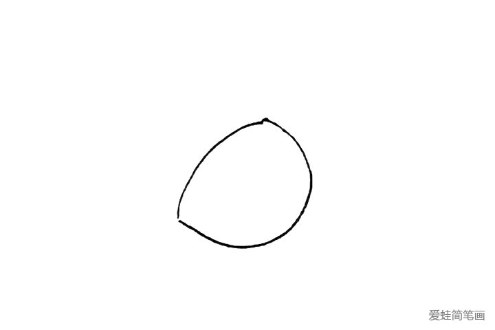 1.先画上一条弧线和半个椭圆形。