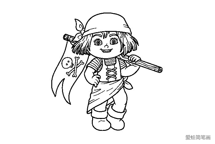 可爱的小海盗简笔画8