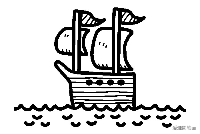 海盗船简笔画图片2