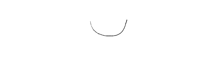 1.首先画出椿的脸颊.一条弯曲的弧线。