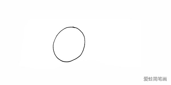 1.首先画一个圆.是西瓜的轮廓。