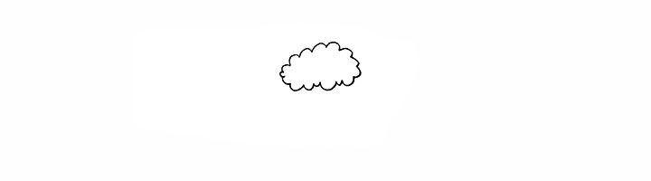 1.首先画出绵羊头顶的鬃毛.像一片云朵。