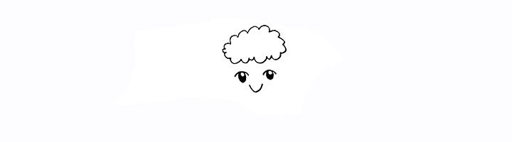 3.然后画出绵羊的鼻子。