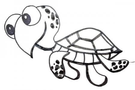 画一只可爱的大海龟