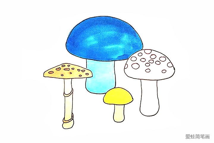 一组蘑菇简笔画教程