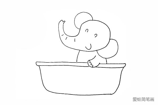 9.向下画出浴缸的底部上宽下窄。