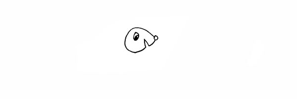 4.画出松鼠圆圆的眼睛留出高光。