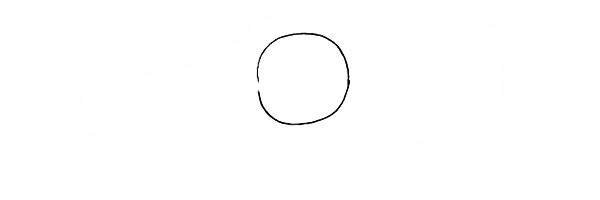 1.首先我们画出一个圆形的头部。