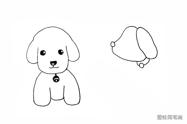15.我们画出小狗的脖环来装饰一下。
