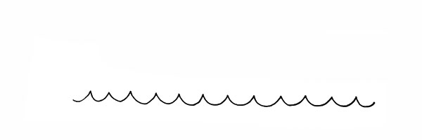 1.首先我们画出一条波浪线表示海平面。