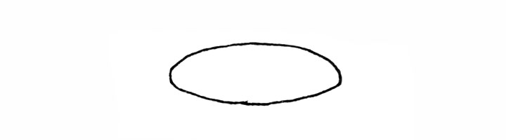 1.先画上一个椭圆形。