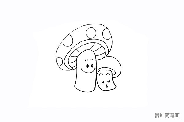 13.同样画法画出上方的蘑菇头。