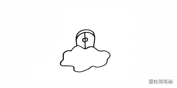 2.在云朵上画出一扇拱形的小门。