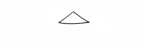 1.首先画出稻草人的三角形帽子。