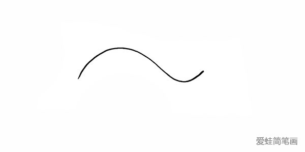 1.首先我们画出鲸鱼的身体一条曲线。