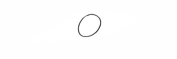 1.首先我们先画出一个椭圆状。